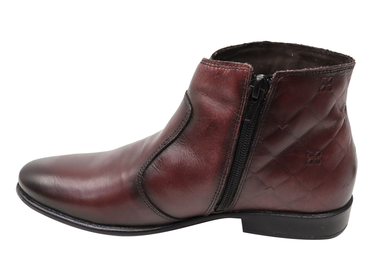 Morgan Womens Comfortable Leather Ankle Boots Made In Brazil