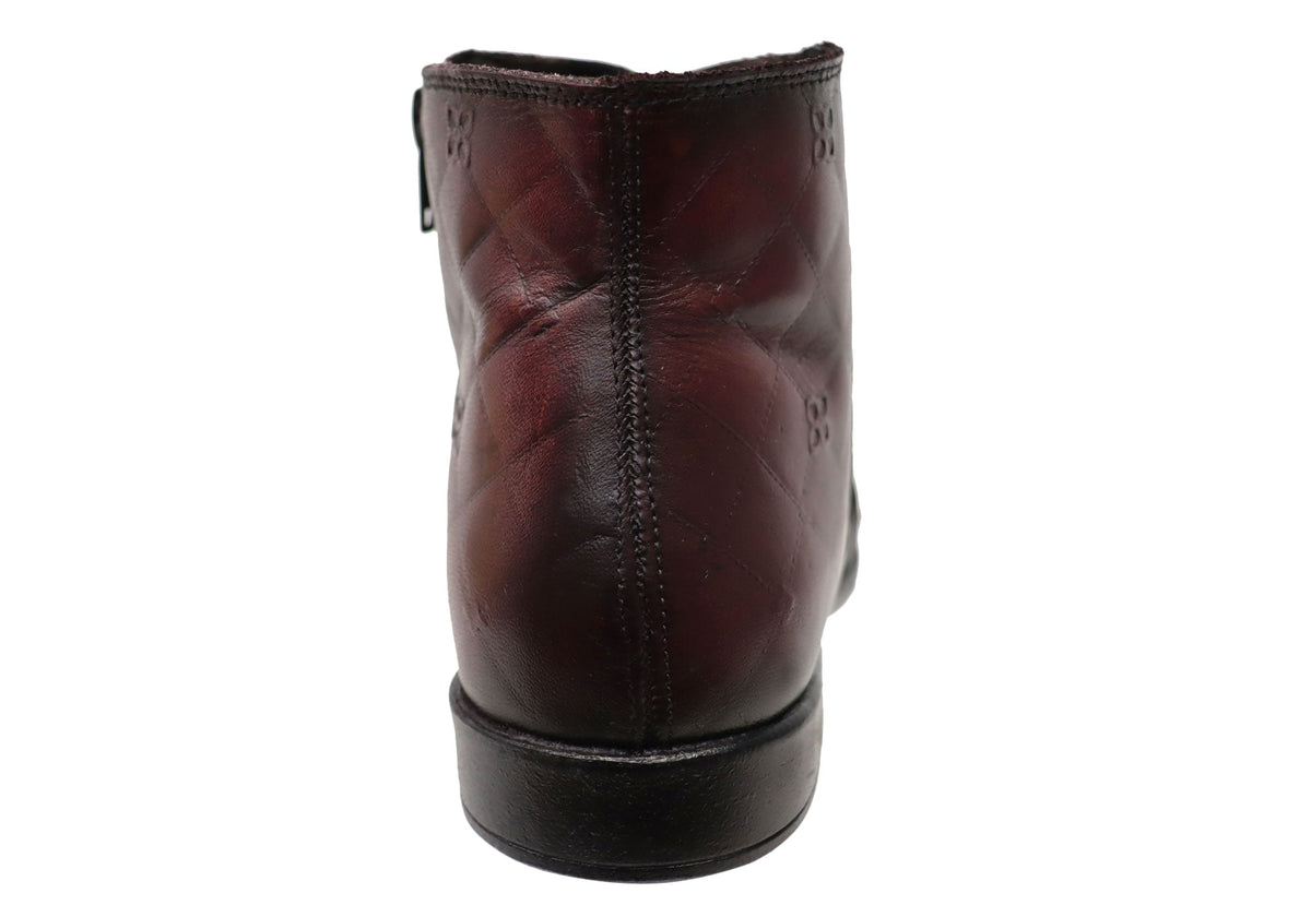 Morgan Womens Comfortable Leather Ankle Boots Made In Brazil