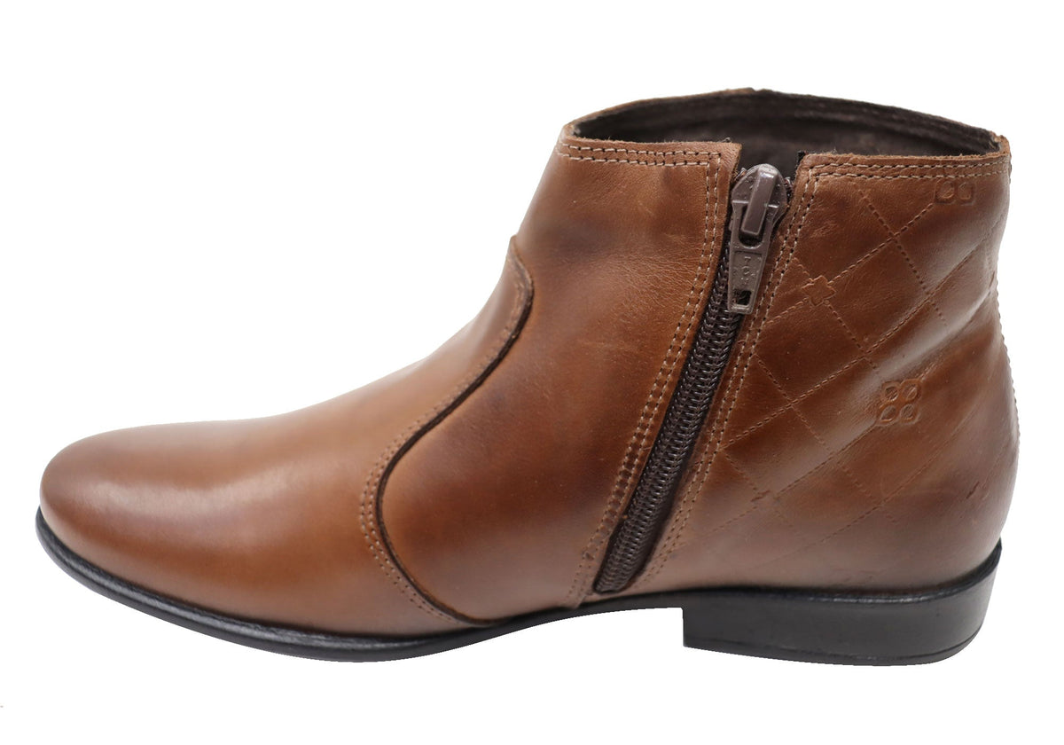 Morgan Womens Comfortable Leather Ankle Boots Made In Brazil