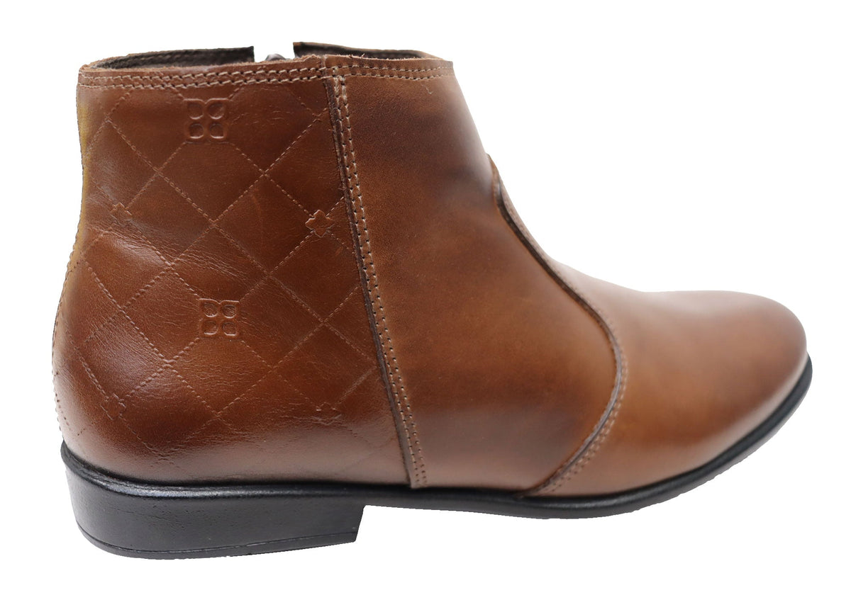 Morgan Womens Comfortable Leather Ankle Boots Made In Brazil