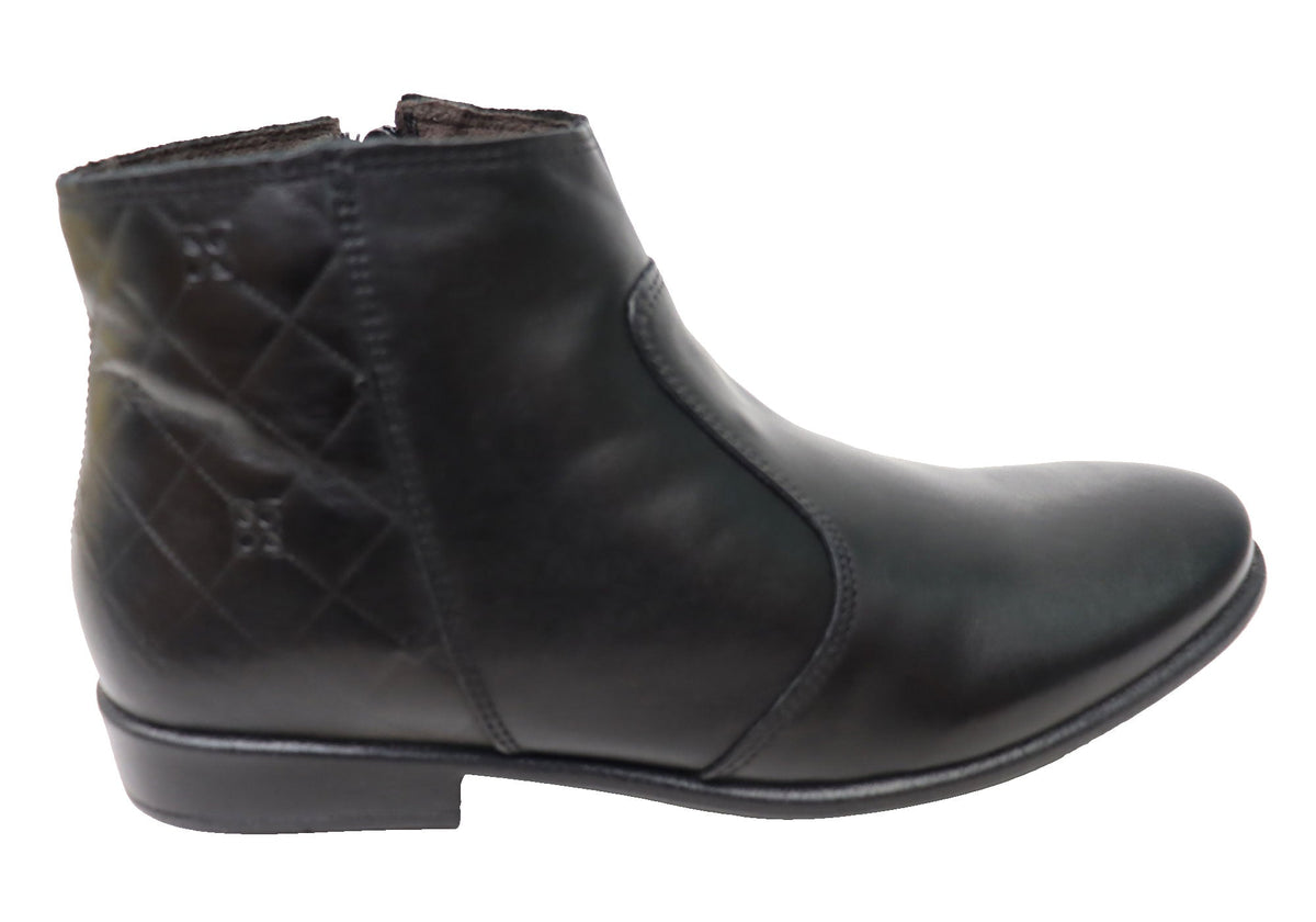 Morgan Womens Comfortable Leather Ankle Boots Made In Brazil