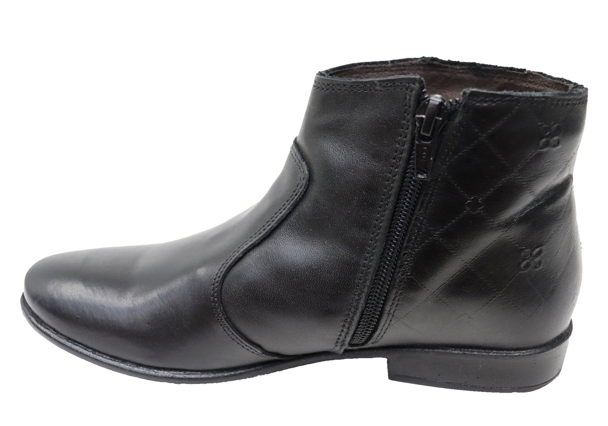 Morgan Womens Comfortable Leather Ankle Boots Made In Brazil