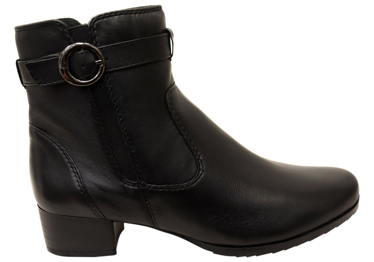 Delinat Womens Extra Wide Fit Comfortable Leather Ankle Boots