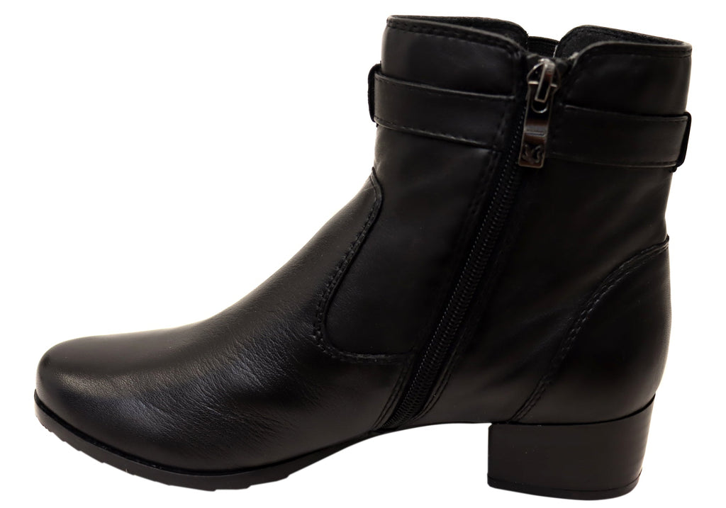 Delinat Womens Extra Wide Fit Comfortable Leather Ankle Boots