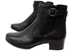 Delinat Womens Extra Wide Fit Comfortable Leather Ankle Boots