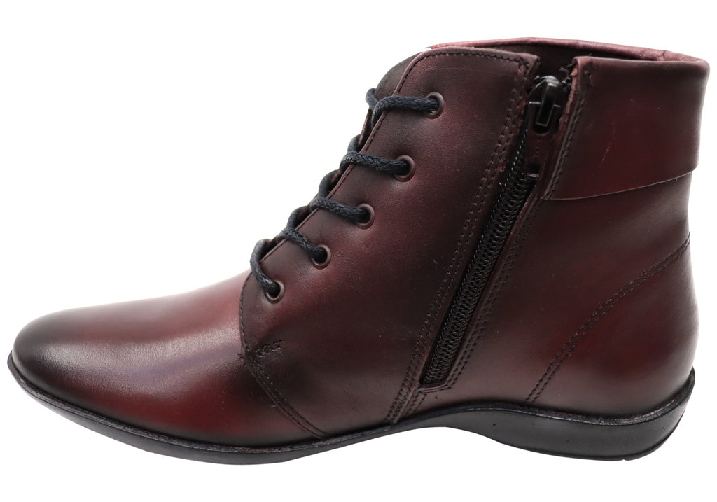 Marie Womens Comfortable Leather Ankle Boots Made In Brazil