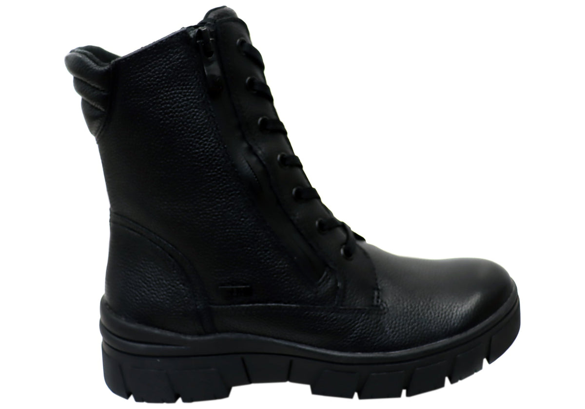 Darraya Womens Wide Fit Comfortable Leather Ankle Boots