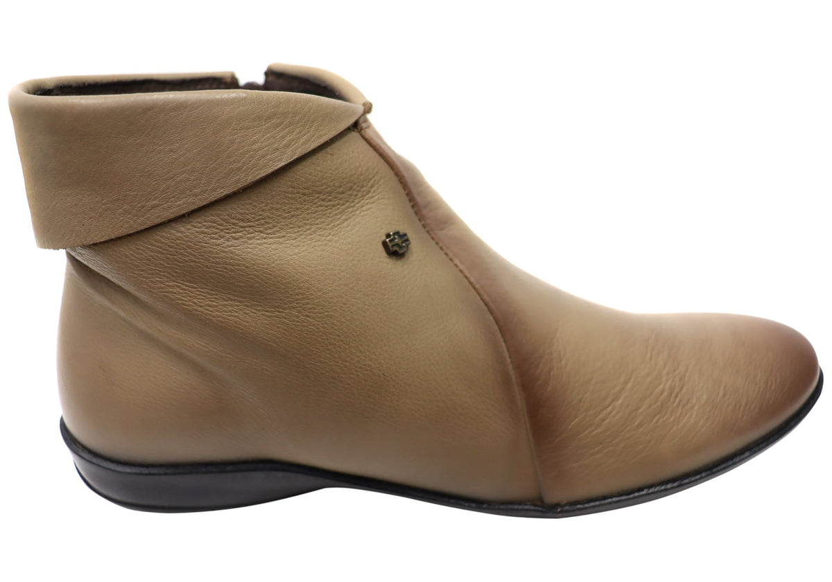 Lotty Womens Comfortable Leather Ankle Boots Made In Brazil