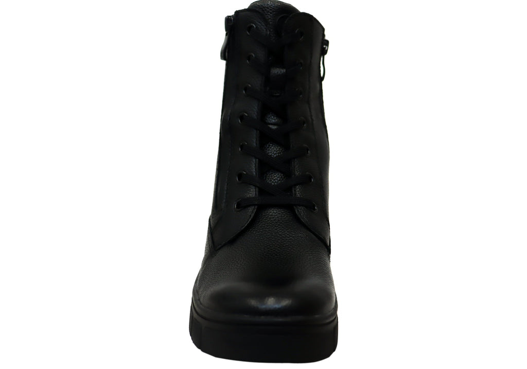 Darraya Womens Wide Fit Comfortable Leather Ankle Boots