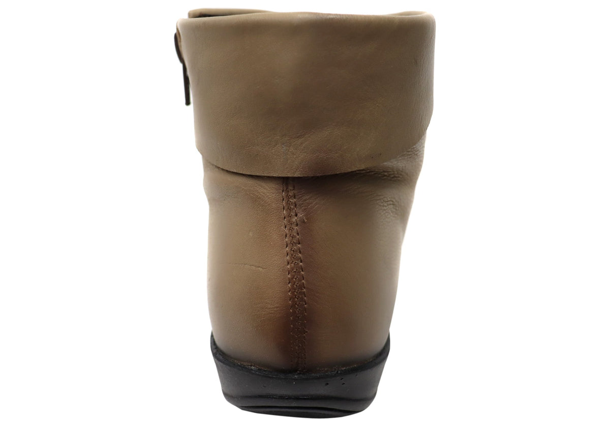 Lotty Womens Comfortable Leather Ankle Boots Made In Brazil