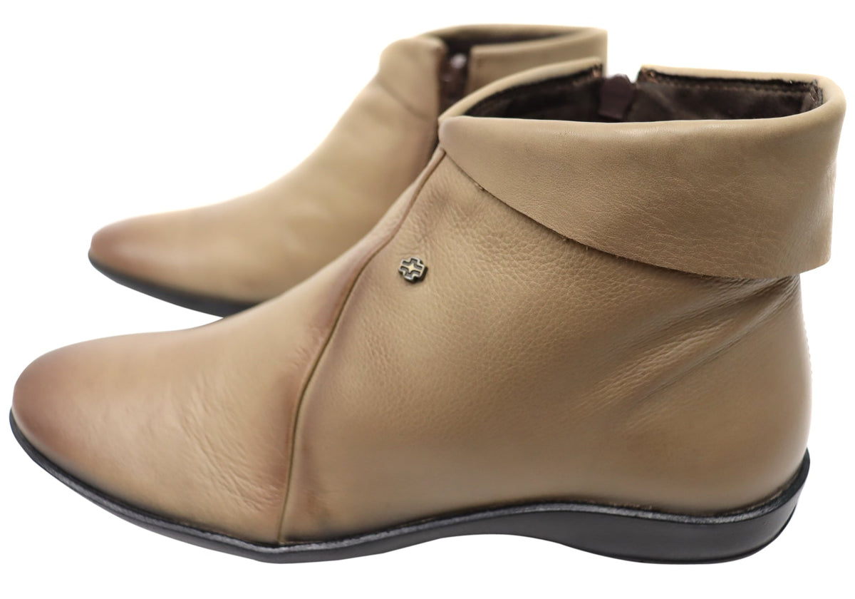 Lotty Womens Comfortable Leather Ankle Boots Made In Brazil