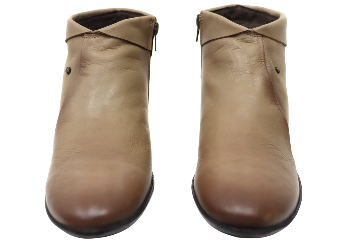 Lotty Womens Comfortable Leather Ankle Boots Made In Brazil