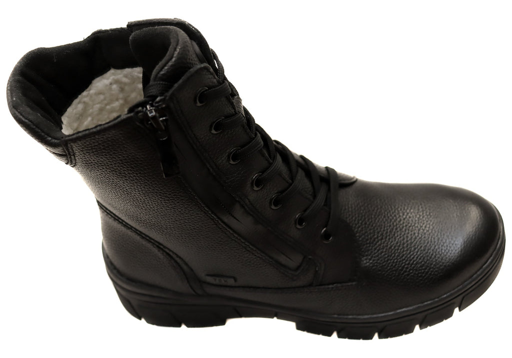 Darraya Womens Wide Fit Comfortable Leather Ankle Boots