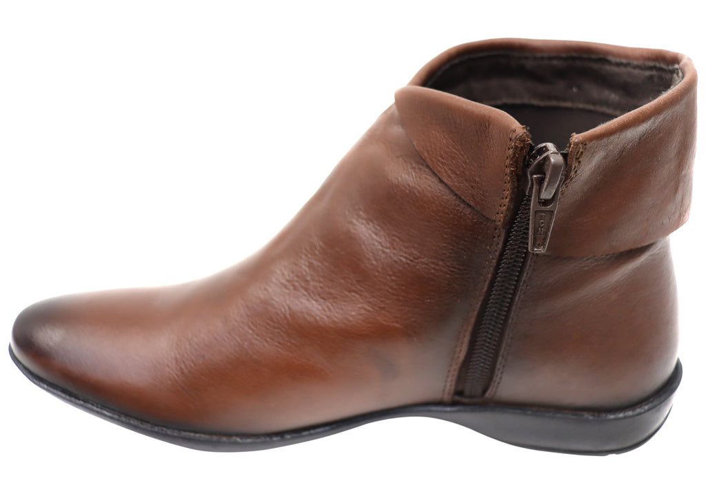 Lotty Womens Comfortable Leather Ankle Boots Made In Brazil