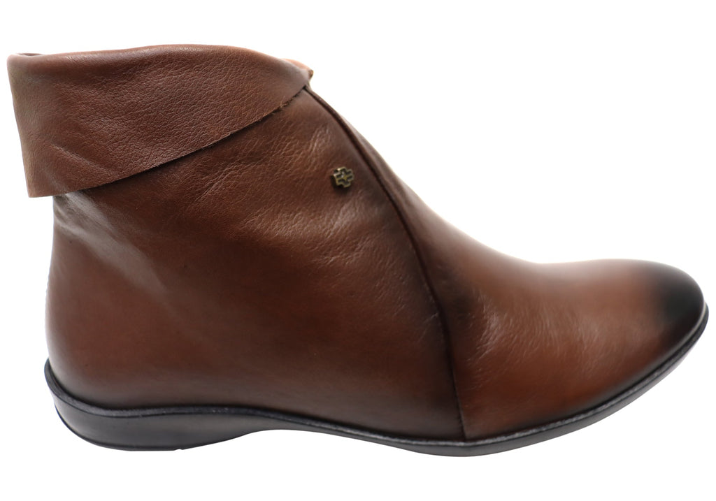 Lotty Womens Comfortable Leather Ankle Boots Made In Brazil