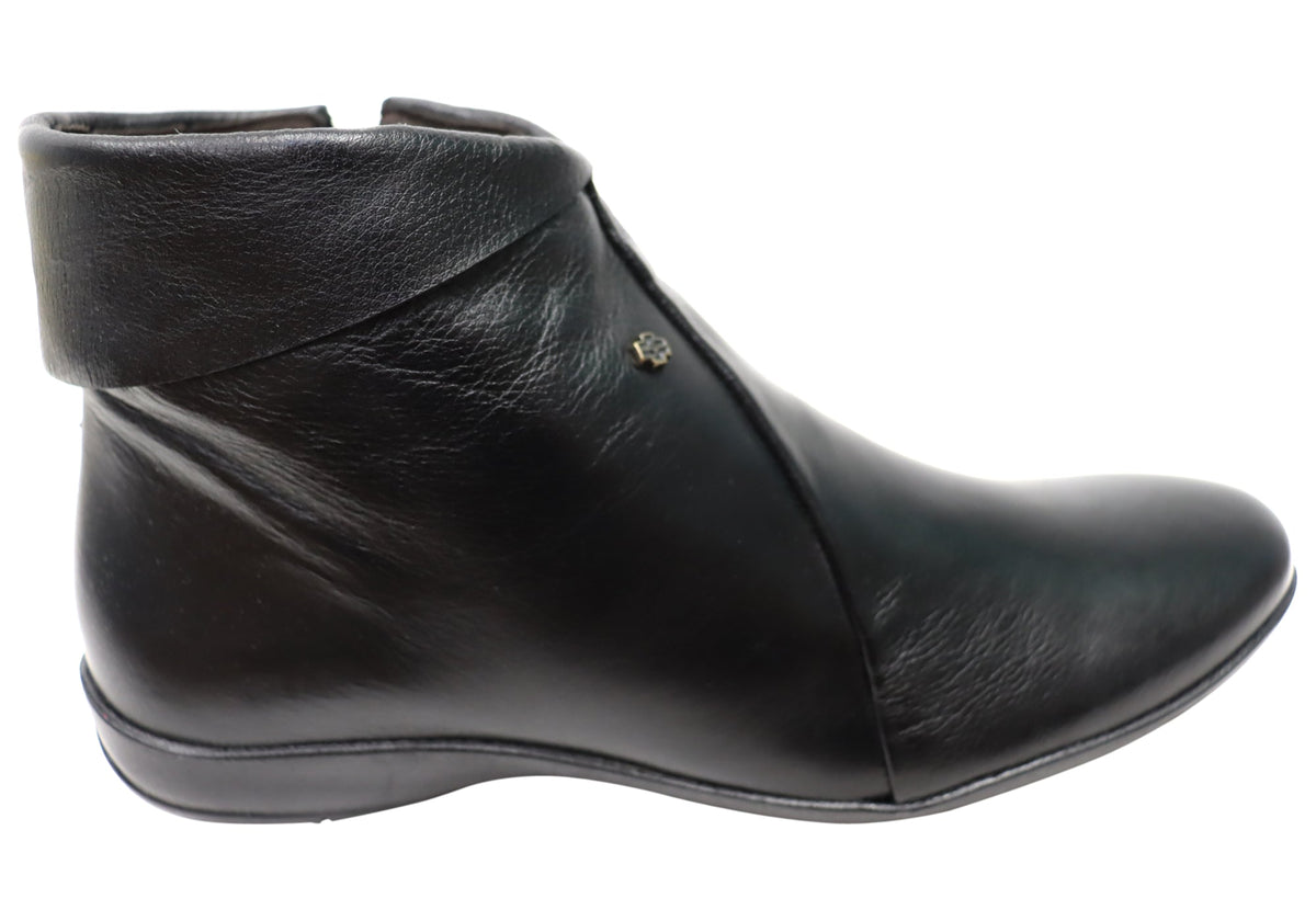 Lotty Womens Comfortable Leather Ankle Boots Made In Brazil