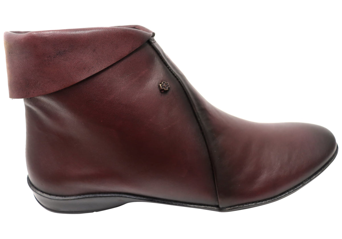 Lotty Womens Comfortable Leather Ankle Boots Made In Brazil