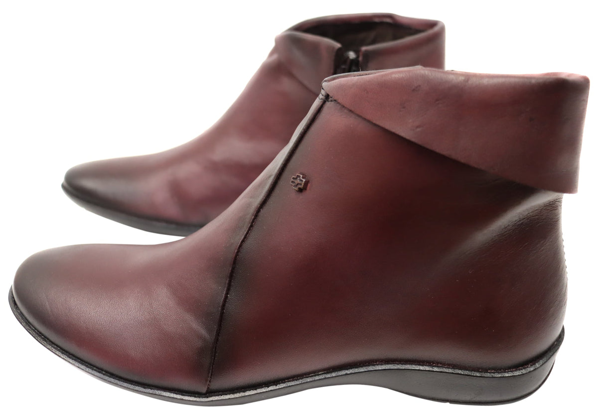 Lotty Womens Comfortable Leather Ankle Boots Made In Brazil