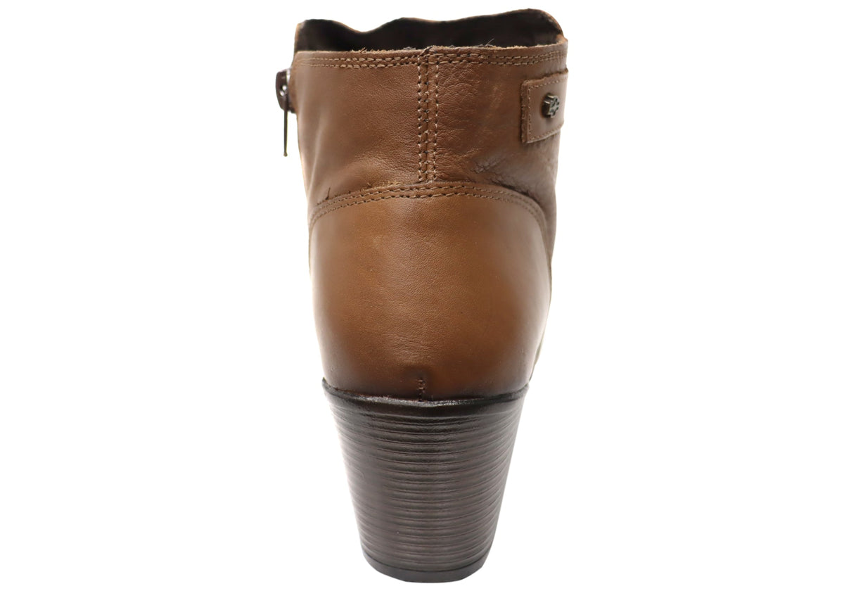Brooke Womens Comfortable Leather Ankle Boots Made In Brazil
