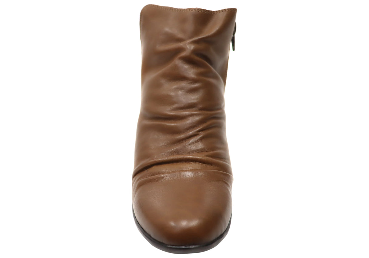 Brooke Womens Comfortable Leather Ankle Boots Made In Brazil