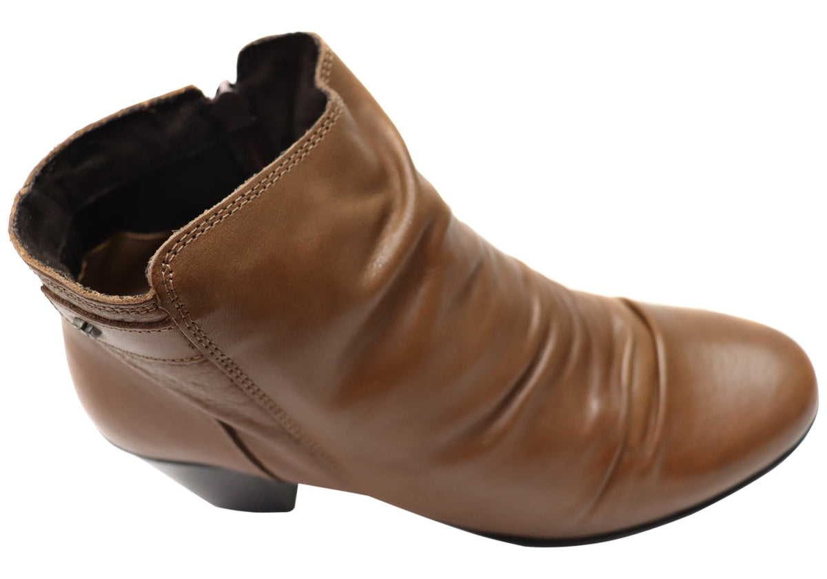 Brooke Womens Comfortable Leather Ankle Boots Made In Brazil