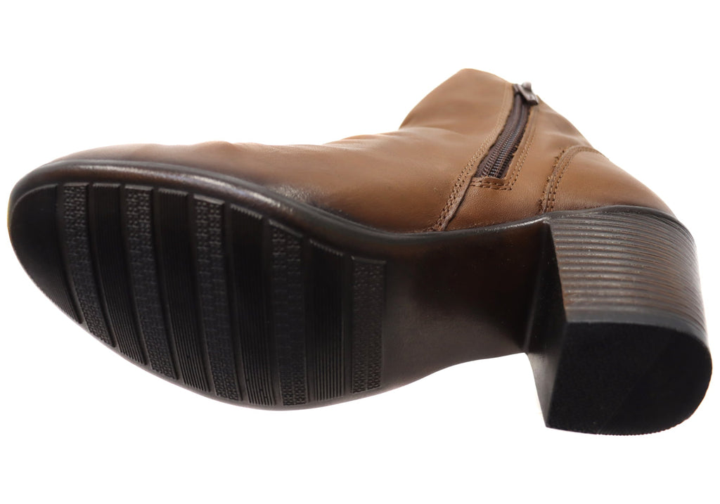Brooke Womens Comfortable Leather Ankle Boots Made In Brazil