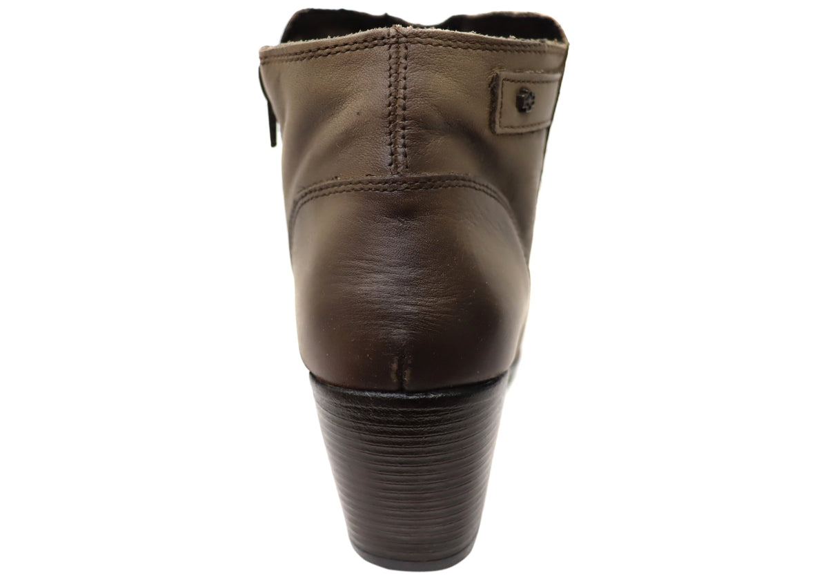Brooke Womens Comfortable Leather Ankle Boots Made In Brazil