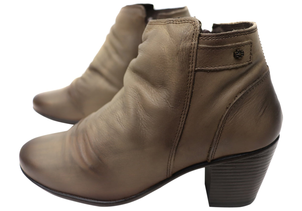 Brooke Womens Comfortable Leather Ankle Boots Made In Brazil