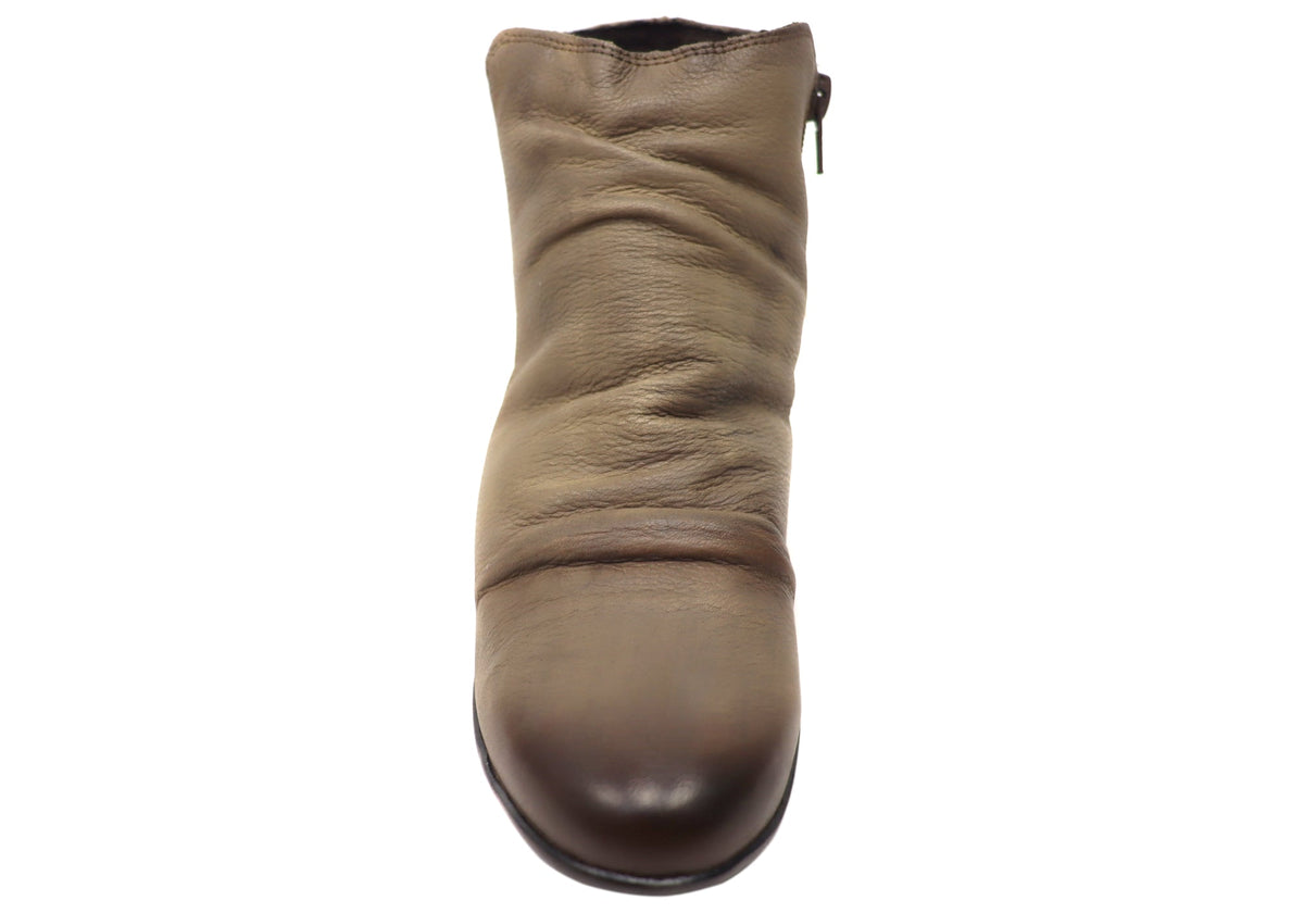 Brooke Womens Comfortable Leather Ankle Boots Made In Brazil