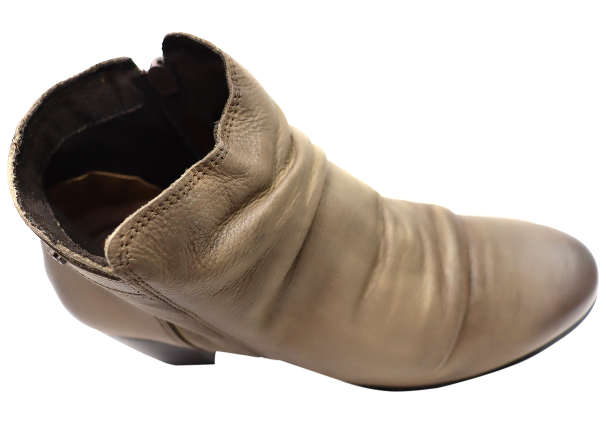 Brooke Womens Comfortable Leather Ankle Boots Made In Brazil