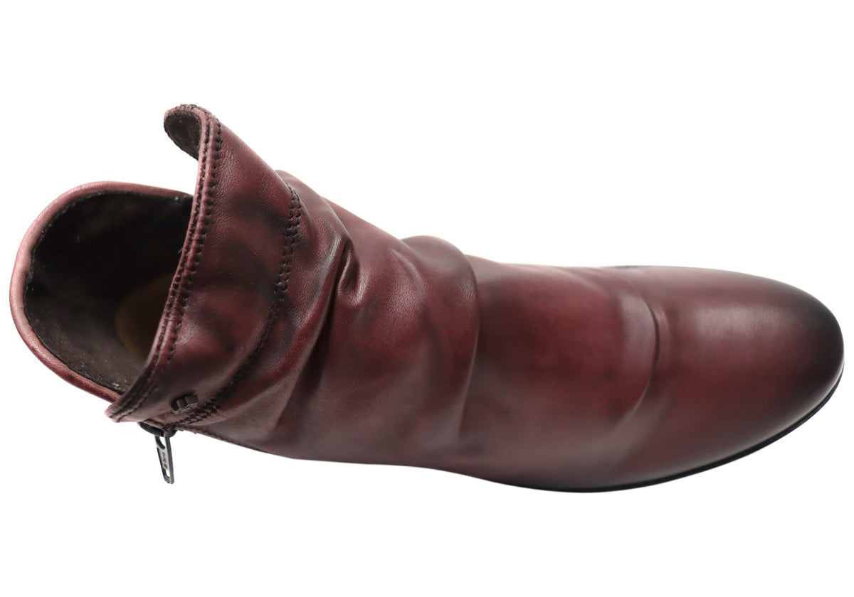 Linda Womens Comfortable Leather Ankle Boots Made In Brazil