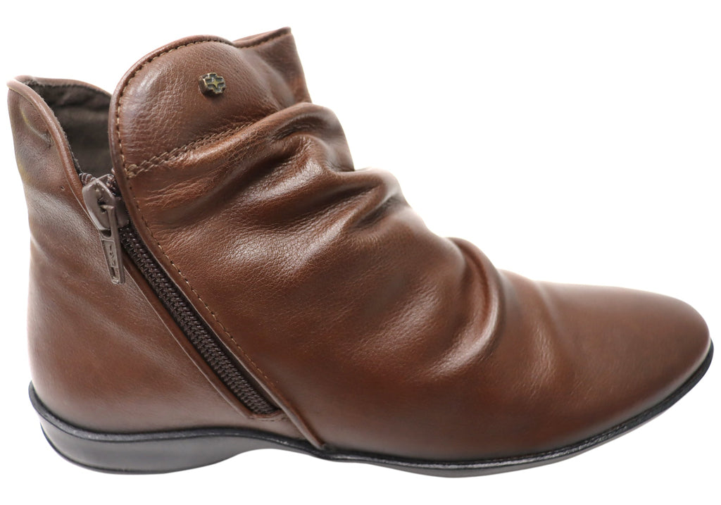 Linda Womens Comfortable Leather Ankle Boots Made In Brazil