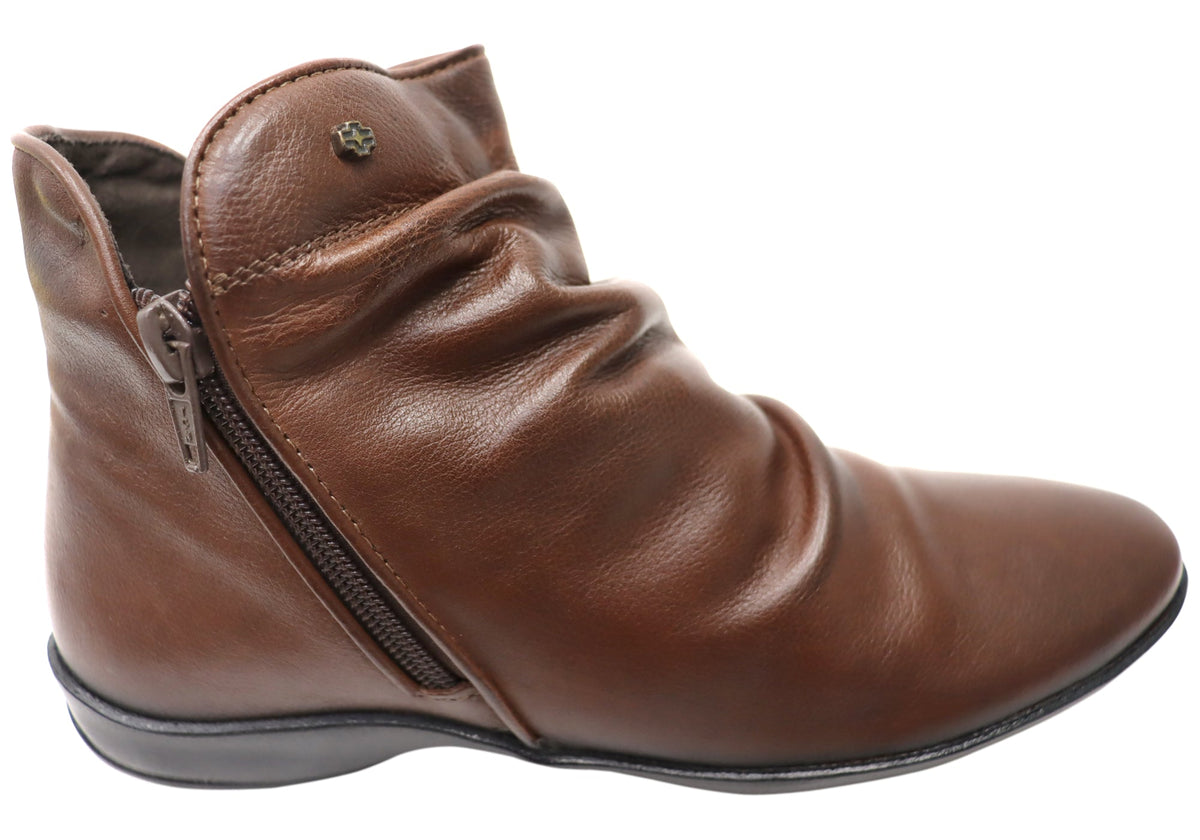 Linda Womens Comfortable Leather Ankle Boots Made In Brazil