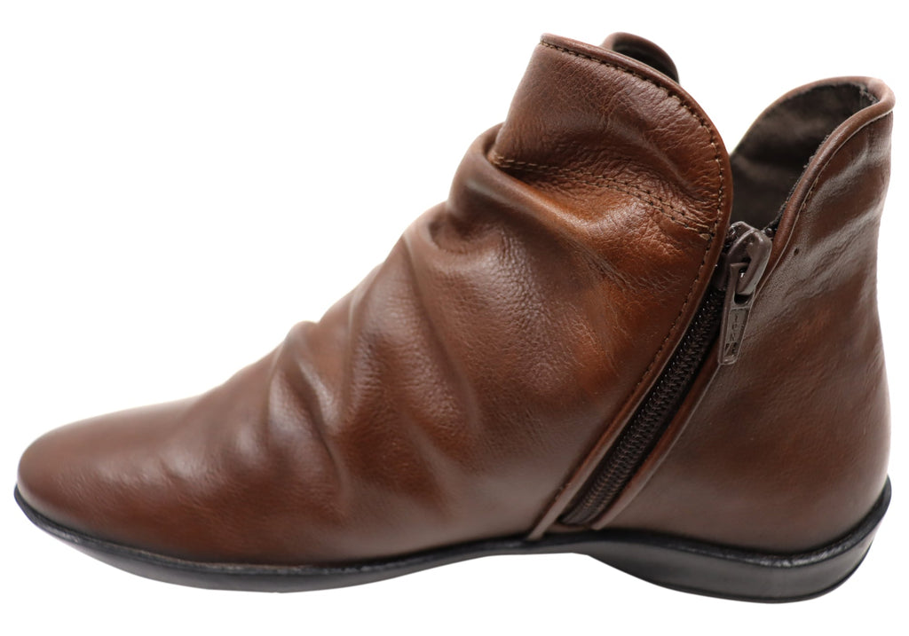 Linda Womens Comfortable Leather Ankle Boots Made In Brazil
