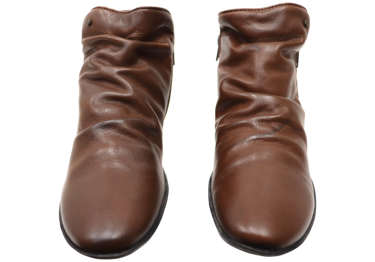 Linda Womens Comfortable Leather Ankle Boots Made In Brazil