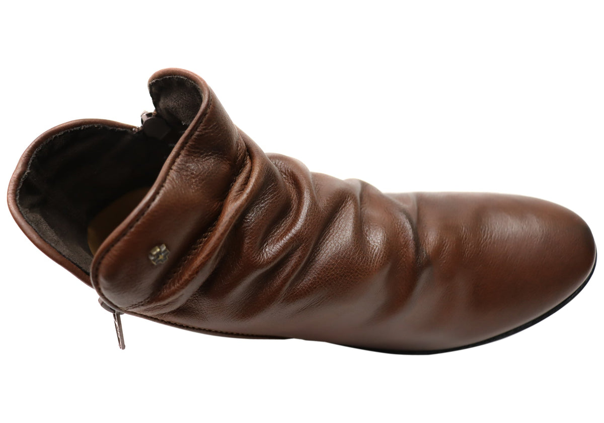 Linda Womens Comfortable Leather Ankle Boots Made In Brazil
