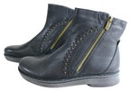 Cetona Womens Wide Leather Comfortable Supportive Ankle Boots