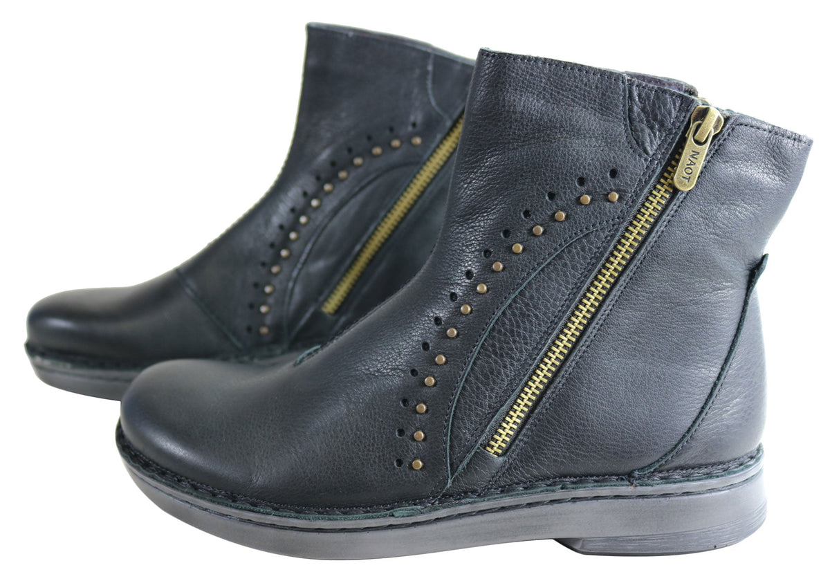 Cetona Womens Wide Leather Comfortable Supportive Ankle Boots