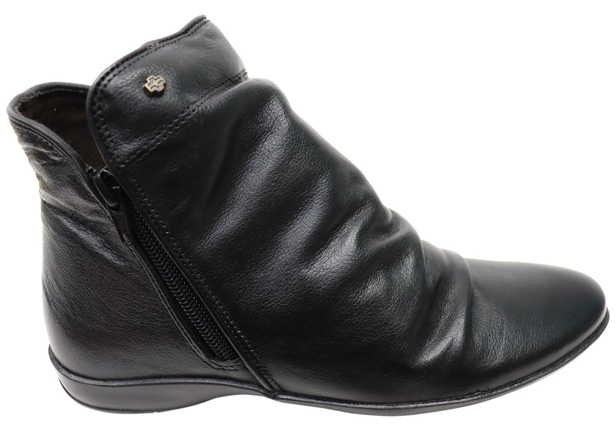 Linda Womens Comfortable Leather Ankle Boots Made In Brazil