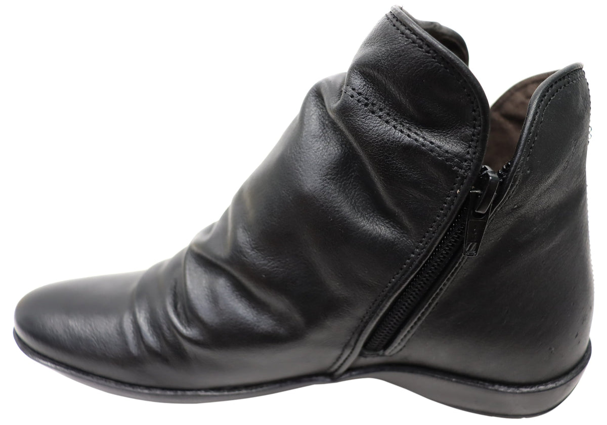 Linda Womens Comfortable Leather Ankle Boots Made In Brazil