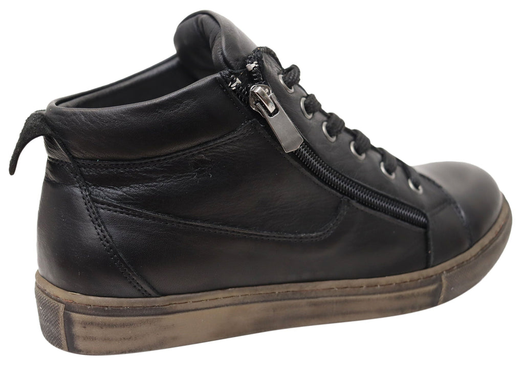 EG1570 Womens Flat Leather European Ankle Boots
