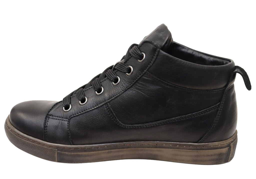 EG1570 Womens Flat Leather European Ankle Boots