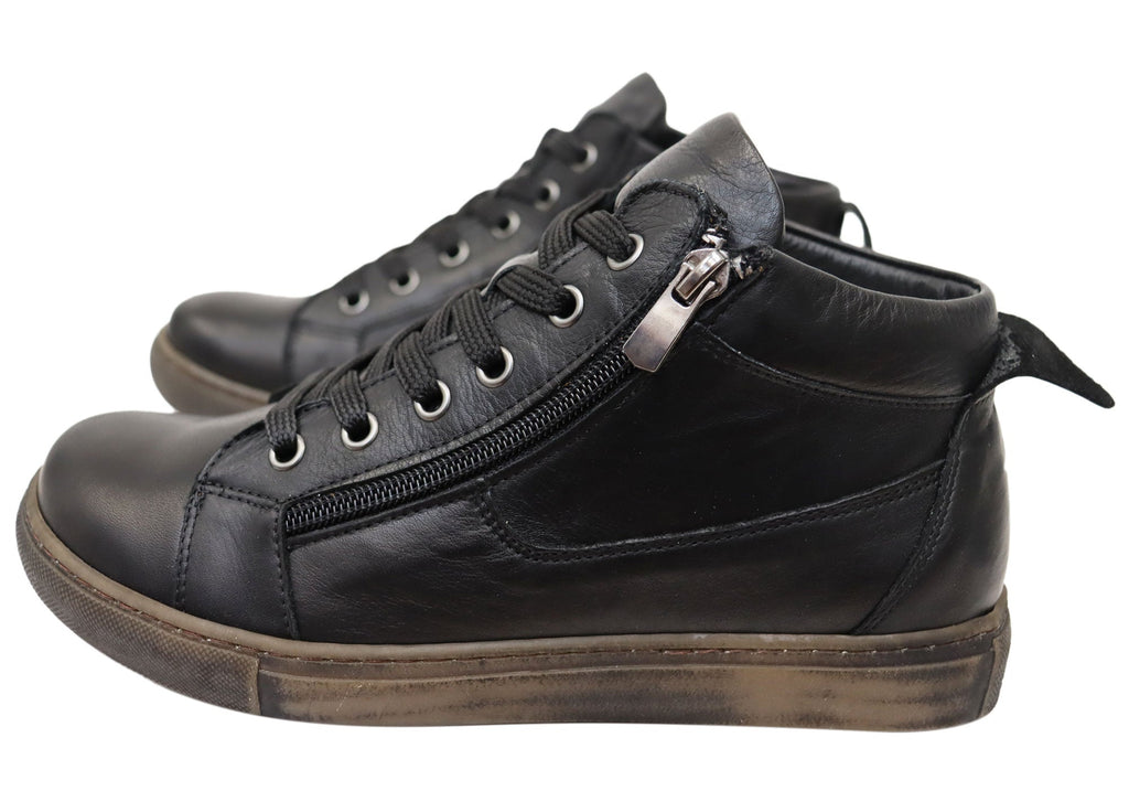 EG1570 Womens Flat Leather European Ankle Boots