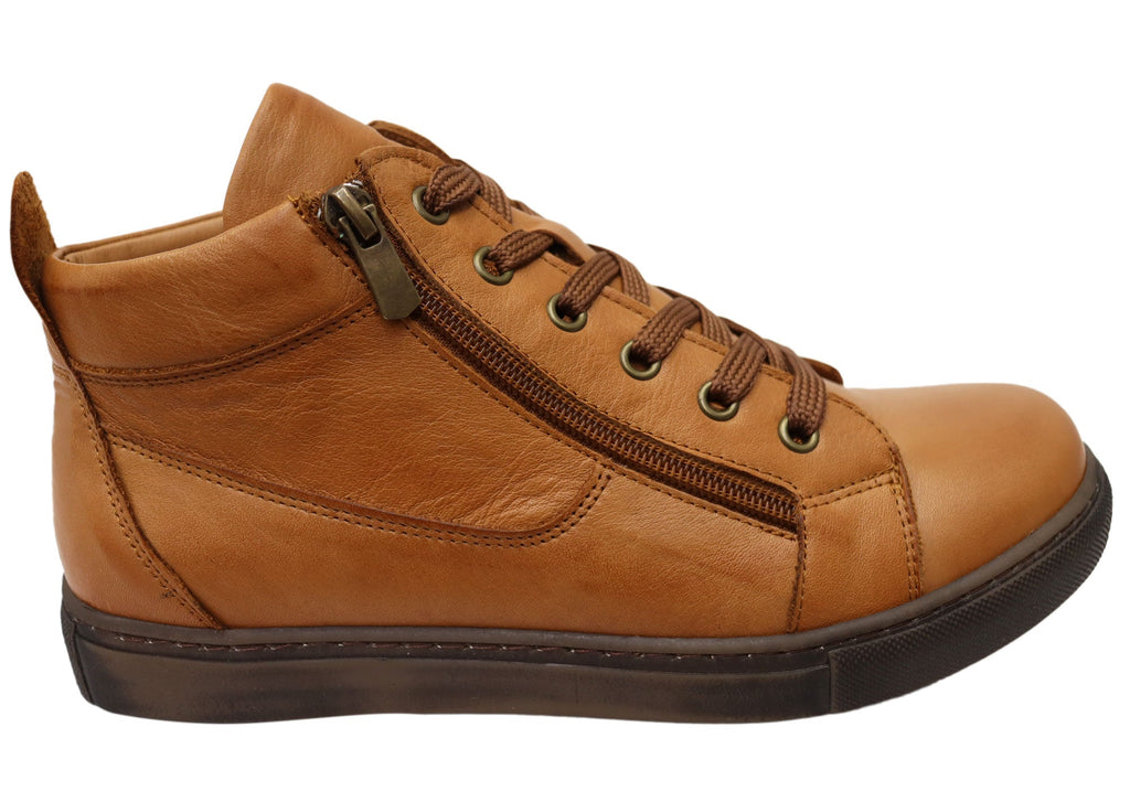 EG1570 Womens Flat Leather European Ankle Boots