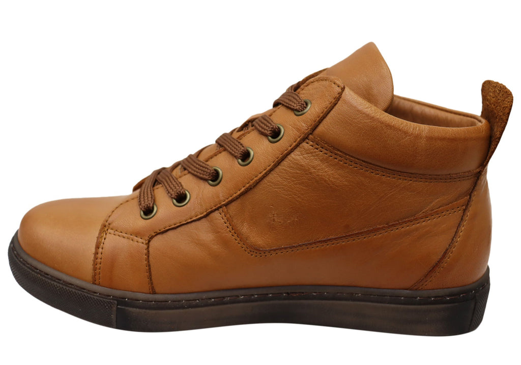 EG1570 Womens Flat Leather European Ankle Boots