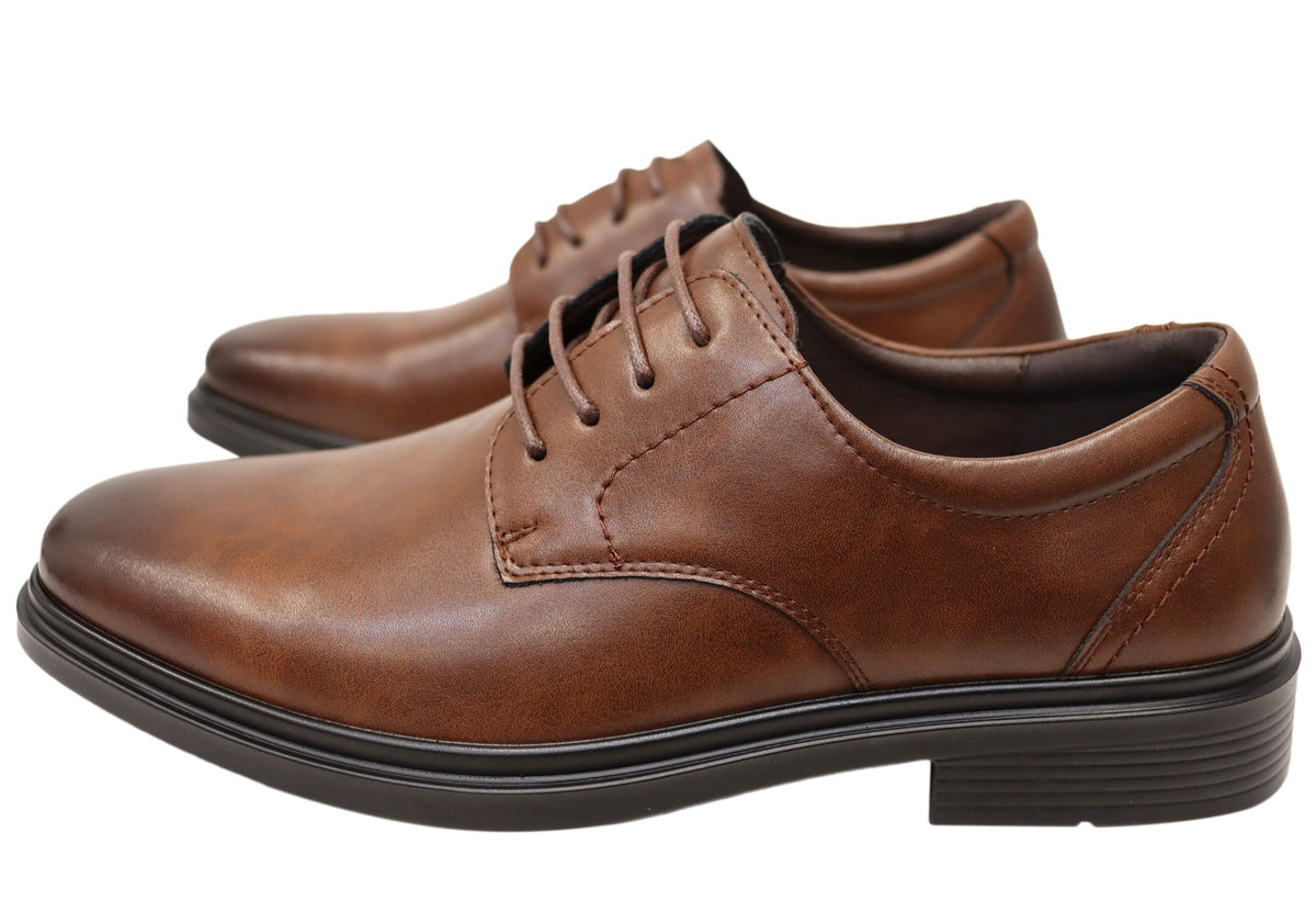 Haddin Mens Comfortable Leather Lace Up Dress Shoes