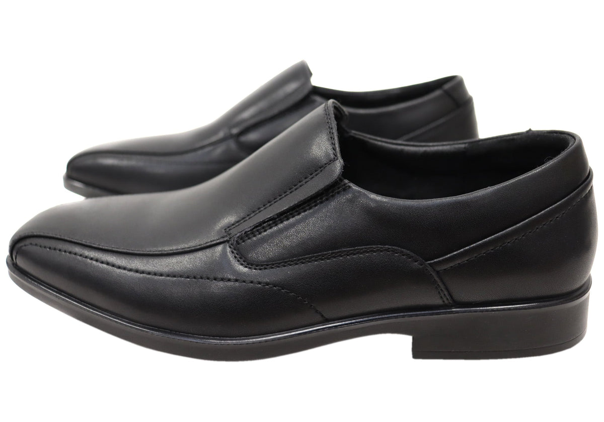 Mens Russell Leather Comfortable Slip On Dress Shoes
