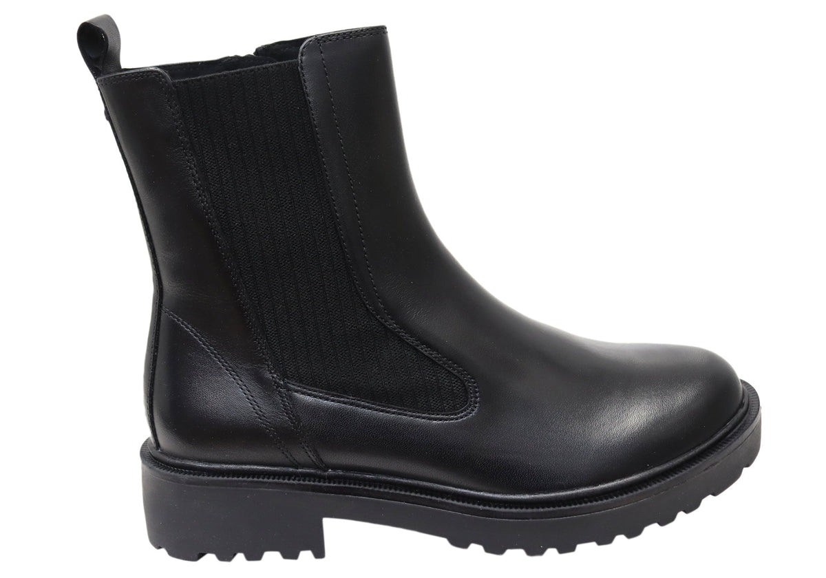 Andikar Womens Wide Fit Comfortable Leather Ankle Boots
