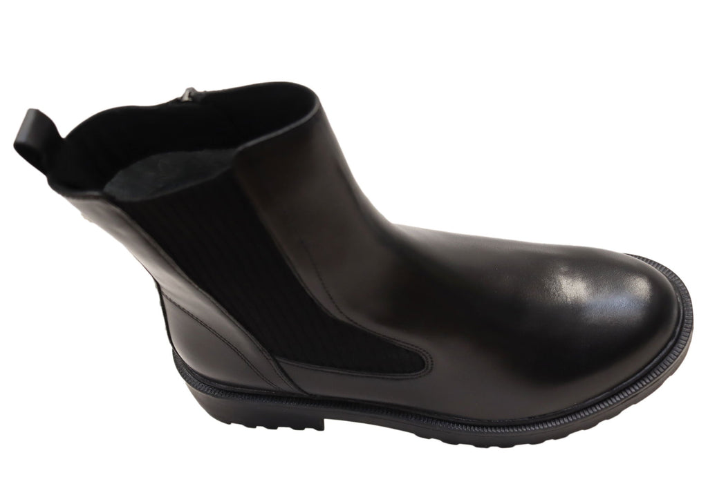 Andikar Womens Wide Fit Comfortable Leather Ankle Boots