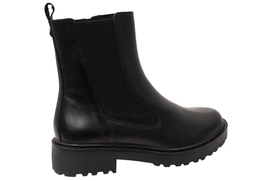 Andikar Womens Wide Fit Comfortable Leather Ankle Boots